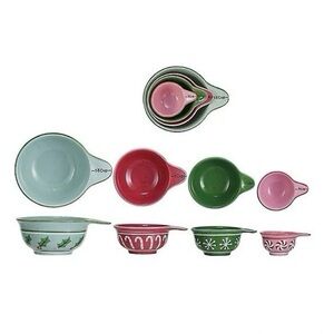 Ceramic Measuring Cup Set of 4 Different Holiday Themed Designs